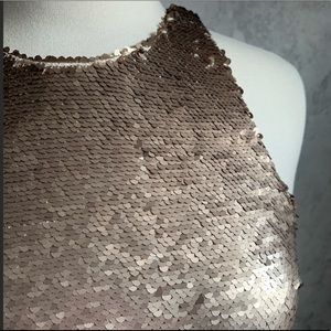 Cinq a sept metallic sequined tank